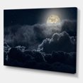 thumbnail image 3 of Designart Cloudy Full Moon Night Canvas Wall Art, 3 of 4
