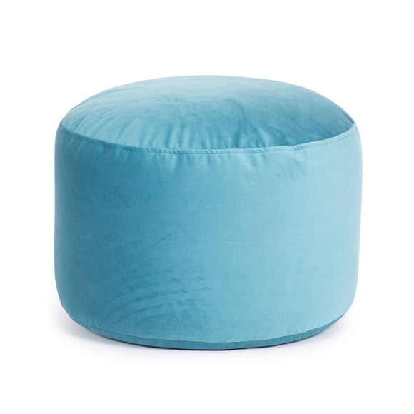 Pouf Belgique Turquoise Velours – Coussin de sol, pouf en polystyrène doux, accessoire durable et léger pour salon ou bureau