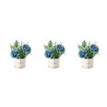 thumbnail image 2 of relayinert Simulation Flower Set Low Maintenance Easy To Clean Fake Peony Silk Hydrangea Flower Silk Artificial Flowers With Vase rose blue 3Set, 2 of 6