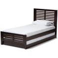 thumbnail image 3 of Baxton Studio Sedona Twin Slat Platform Bed with Trundle in Dark Brown, 3 of 11