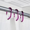 thumbnail image 4 of Anneaux de Rideau de Douche en Plastique Transparent Violet - Ensemble de 12, 4 of 5