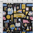 thumbnail image 3 of oneOone Georgette Viscose Black Fabric Kids Craft Projects Decor Fabric Printed By The Yard 42 Inch Wide, 3 of 4