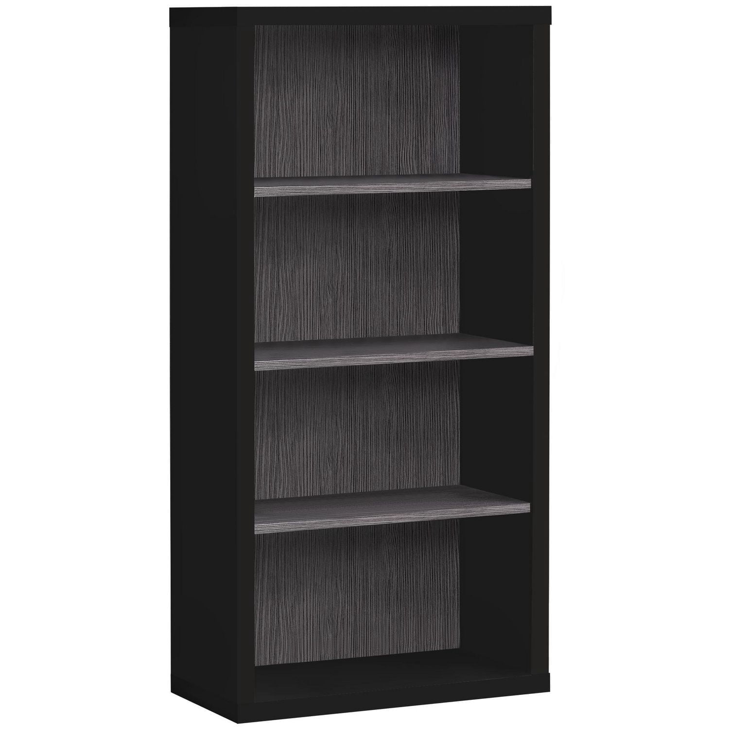 Monarch Specialties Bookshelf, Bookcase, Etagere, 5 Tier, 48"h, Office, Bedroom, Laminate, Black, Grey, Contemporary, Modern