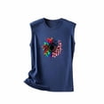 thumbnail image 4 of EQWLJWE Débardeurs Sans Manches pour Femmes Débardeurs d'Été pour Femmes Femmes Col Rond Imprimé Décontracté Ample Hauts Chandail Sans Manches T-shirt, 4 of 6