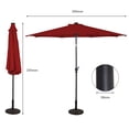 thumbnail image 2 of Patiojoy 10 ft Patio Market Umbrella w/Solar Powered LED Light Burgundy, 2 of 10