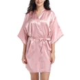 thumbnail image 1 of Women's Soft Long Satin Robes Long Silk Robes Full Length Robes Kimonos Silky Bath Robe Dressing Gowns, 1 of 6