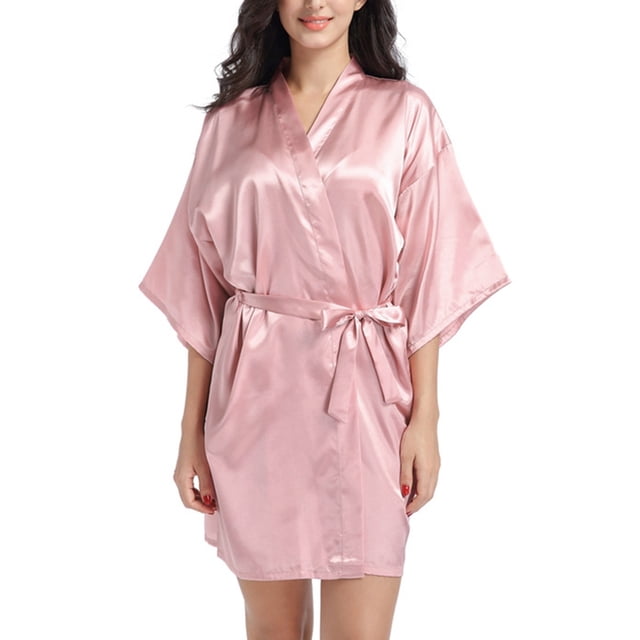 Women's Soft Long Satin Robes Long Silk Robes Full Length Robes Kimonos Silky Bath Robe Dressing Gowns