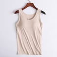 thumbnail image 2 of FAIWAD Built-in-Bra Tanks Tops for Womens Sleeveless Round Neck Wide Strap Basic Stretch Crop Tops, 2 of 7