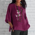 thumbnail image 1 of T-shirt Femme Été Aguichant Imprimé Régulier à Boutons Col Rond Manche Courte Femme Manches Courtes Haut Manche Longue T-Shirt en Liquidation, 1 of 5