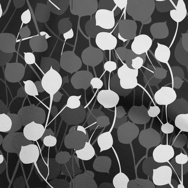 oneOone Cotton Poplin Black Fabric Abstract Leaf Sewing Craft Projects Fabric Prints By Yard 56 Inch Wide
