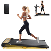 Walking Pad, 2-in-1 Under Desk Treadmill with Incline, Compact, 4 MPH Max Speed, 2.5 HP Motor Treadmill, Remote & LED Display