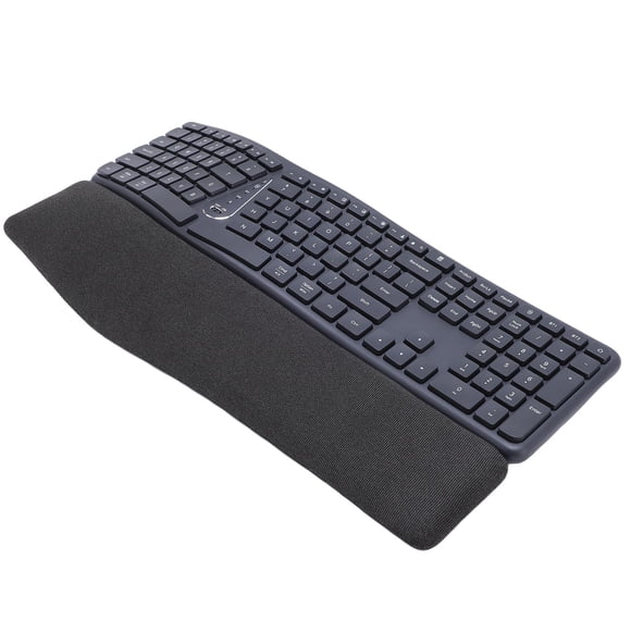 Split Keyboard with Cushioned Wrist Rest, Flexible Unique 2 Modes Wireless Ergonomic Keyboard USB C Charging Skin Friendly 2.4G Ergonomic for Play