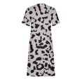 thumbnail image 4 of EGNMCR Robes d'Été Femmes Tendance 2024 Robe Décontractée pour Femme Imprimée à Manches Courtes Col Ras du Cou à Lacets avec Poches, 4 of 6