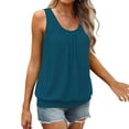 thumbnail image 4 of Weiqiqre T-Shirts pour Femmes Débardeurs d'Été Coupe Ample Plissés Col Rond Chandails Décontractés Sans Manches Bas à Bande, 4 of 7