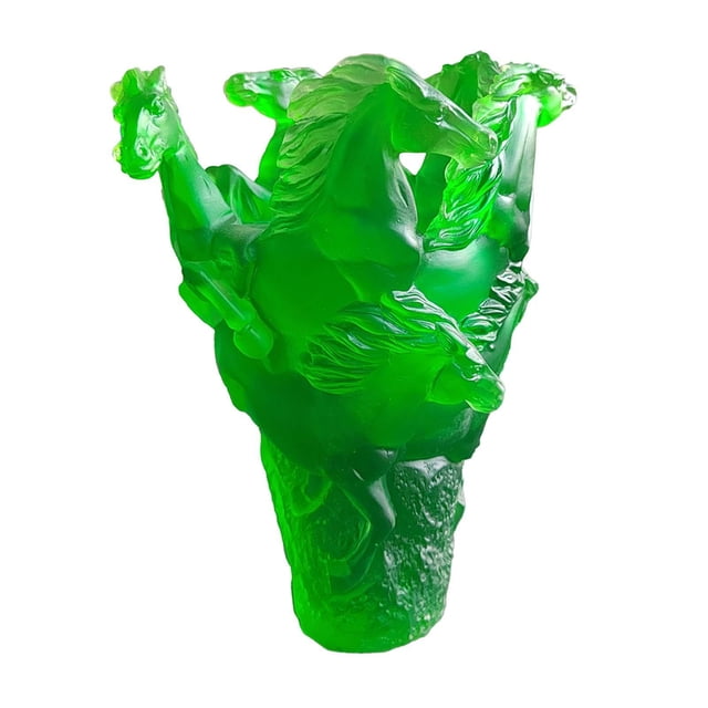 Siruishop Multi Horses Shaped Vase Creative Design for Dining Table Living Room Mantle Green
