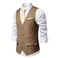 thumbnail image 4 of EGNMCR Tank Tops Men Men Solid Fashion Retro Have Pockets Single-breasted V-neck Tanks Tops Blouse, 4 of 9