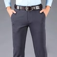 thumbnail image 1 of Chbgutlmr Dress Pants for Men Button High Waist Solid Color Suit Pants Formal Work Office Trousers Pockets, 1 of 4