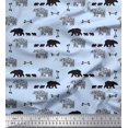 thumbnail image 1 of Soimoi Blue Velvet Fabric Bear & Text Printed Craft Fabric by the Yard 58 Inch Wide, 1 of 5
