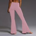 thumbnail image 4 of Pantalon Décontracté pour Femmes, Uni, Longueur Sport, Jambe Évasée, Taille Haute, 4 of 6