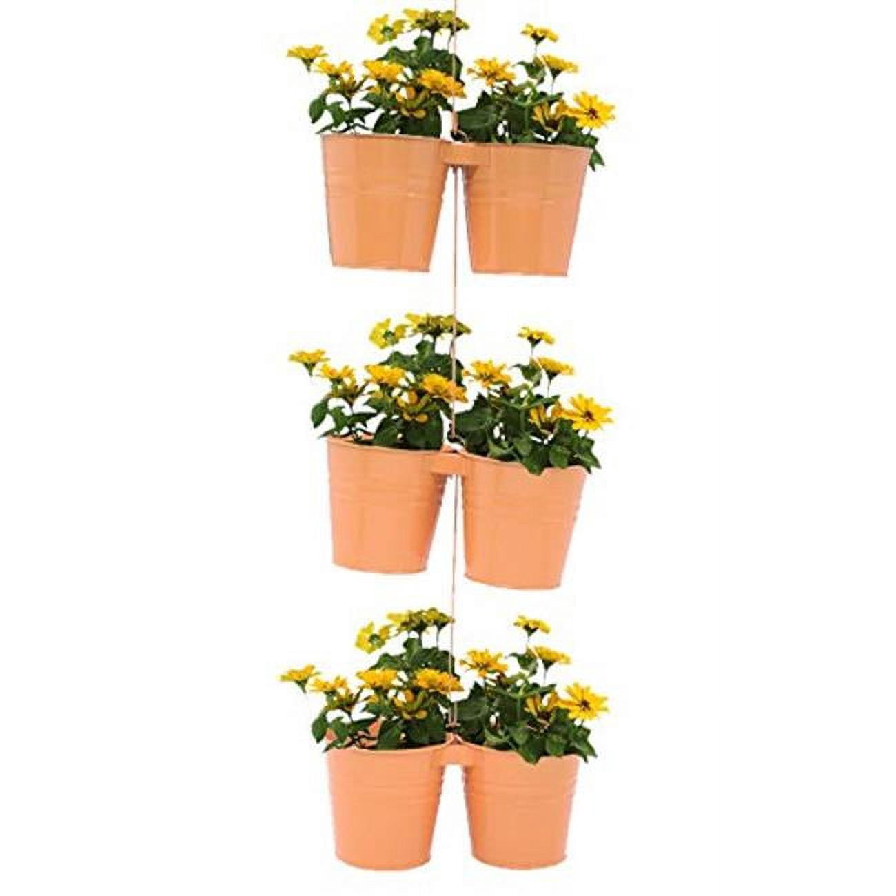 Houston International Trading 8433E SAFF S-3 Jardinière à Double Pendaison Émaillée Galvanisée, Safran