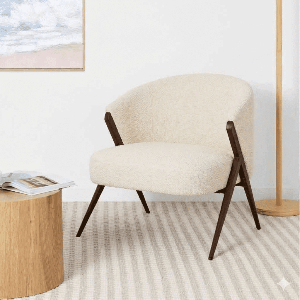 Anko Chenille Lounge Accent Chair, White