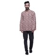 thumbnail image 1 of Atasi Kurta Décontractée Imprimée à Col Chinois Chemise Ethnique Kurta Courte pour Homme Tunique, 1 of 5