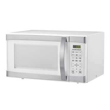 Hamilton Beach Countertop Microwave Stainless Steel 1.1 Cu.ft with Child Safety Lock 1000W White