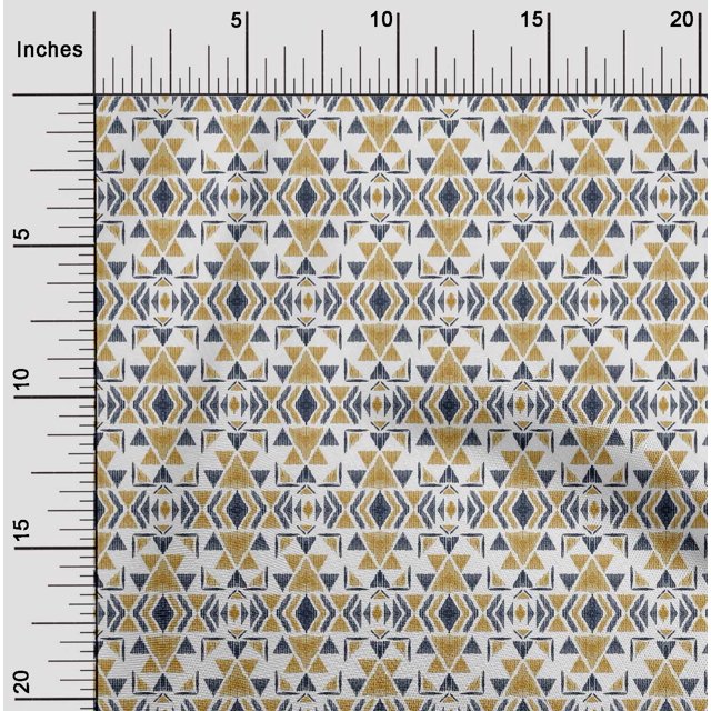 oneOone Georgette Viscose Fabric Triangle Ikat Print Fabric By The Yard 42 Inch Wide