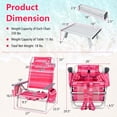 thumbnail image 3 of Costway 2-Pack Folding Backpack Beach Chair Table Set 5-Position Outdoor Reclining Chair Hot Pink, 3 of 9