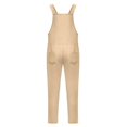 thumbnail image 3 of Plus Size Women's Solid Sleeveless Long Bib Pants Casual Jumpsuits Rompers Summer, 3 of 4