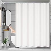 Dvkptbk White Shower Curtain Fabric, Waterproof Heavy Duty Shower Curtains for Bathroom, Soft Hotel Quality Bath Curtain with Grommets & Hooks, Bathroom Accessories, 47"x71"