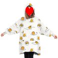 thumbnail image 2 of goowrom Family Cartoon Digital Printing Lamb Wool Warm Hooded Blanket, 2 of 9