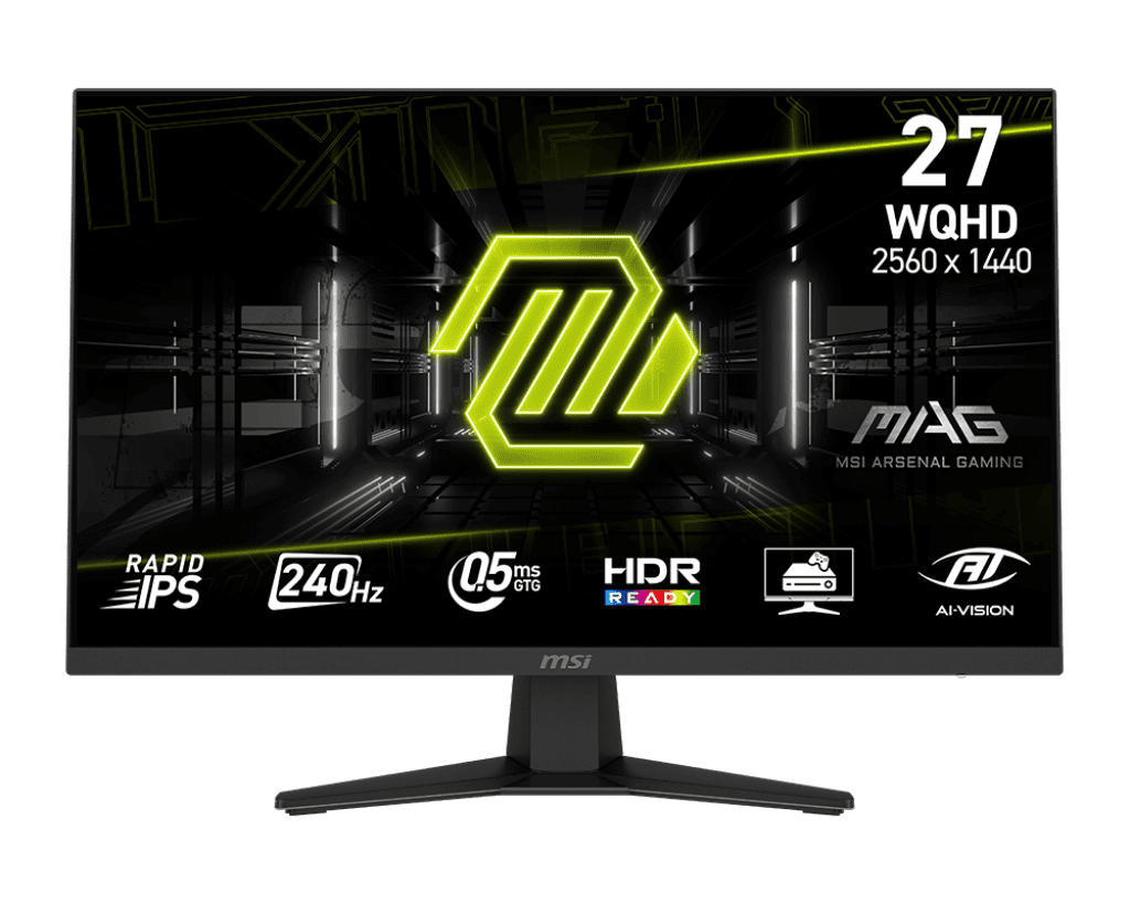 MSI 27" 2560 x 1440 (QHD) 240Hz 0.5ms (GTG) Moniteur de Jeu Rapid IPS avec Inclinaison Ajustable (MAG 274QF X24)