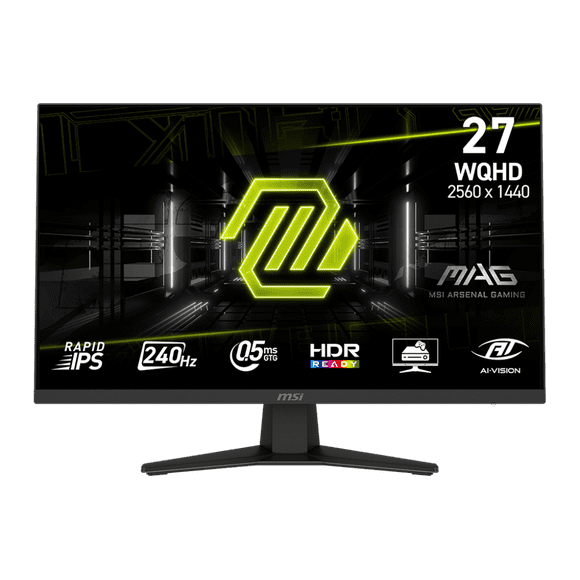 MSI 27" 2560 x 1440 (QHD) 240Hz 0.5ms (GTG) Rapid IPS Gaming Monitor Tilt adjustable (MAG 274QF X24)