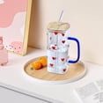 thumbnail image 5 of WIFKLSIIPG Heat Glass Cup with Straw 400ML Suitable for Cold Drinks Juice Milk Including Lid Glass Texture Suitable for Various Beverages, 5 of 5