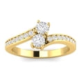 thumbnail image 1 of 1/2 Carat TW Natural Diamond Two Stone Rings in 10k Yellow Gold (G-H Color, I2-I3 Clarity), 1 of 2
