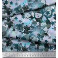 thumbnail image 2 of Soimoi Silk Fabric Star,Skull & Texture Decor Fabric Printed Yard 42 Inch Wide, 2 of 3
