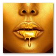 thumbnail image 2 of Designart Gold Paint Drips From Sexy Woman Lips Canvas Wall Art, 2 of 4