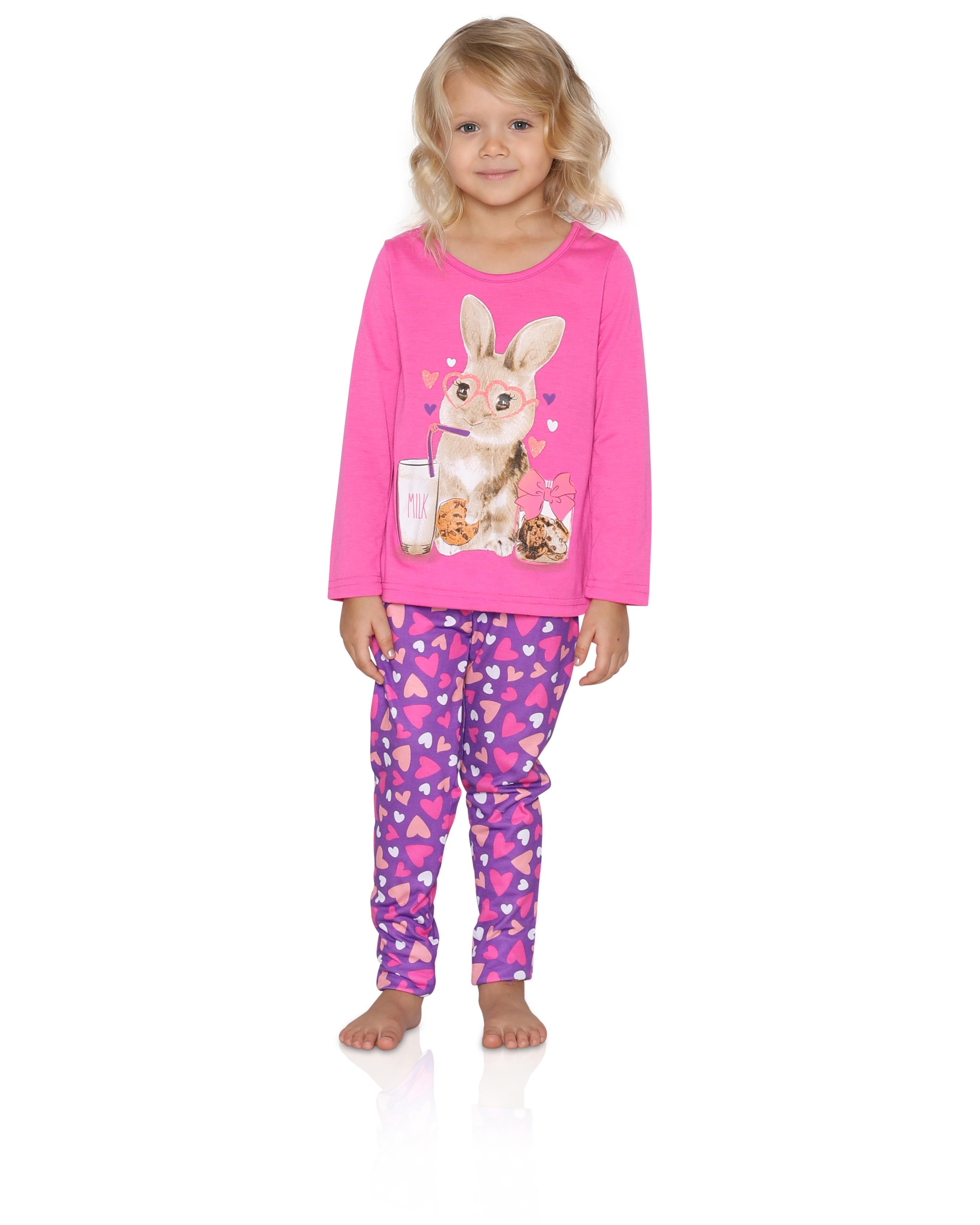 Komar Kids Girls' Pajama Cute Top and FunPants Sleepwear Set