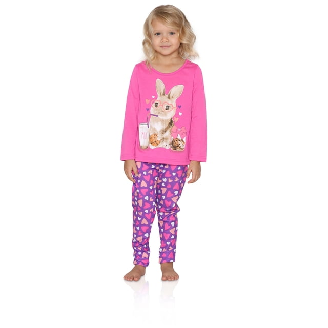Komar Kids Girls' Pajama Cute Top and FunPants Sleepwear Set