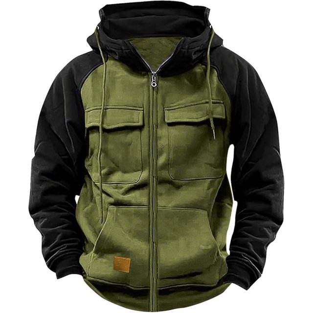 Kcodviy Chandails à Capuche pour Hommes d'Automne à Manches Longues pour Hommes Chandail à Capuche à Enfiler Chandail à Capuche Décontracté pour Hommes Chandail à Capuche pour Hommes et Extérieur à Fermeture Éclair Réfléchissant Chandail à Capuche à Manches Longues