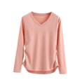 thumbnail image 1 of Kaemgyyd Women's V Neck T Shirts Soft Solid Color Long Sleeve Tops Casual Loose Base Layer Tees Fall Spring Clothes, 1 of 1