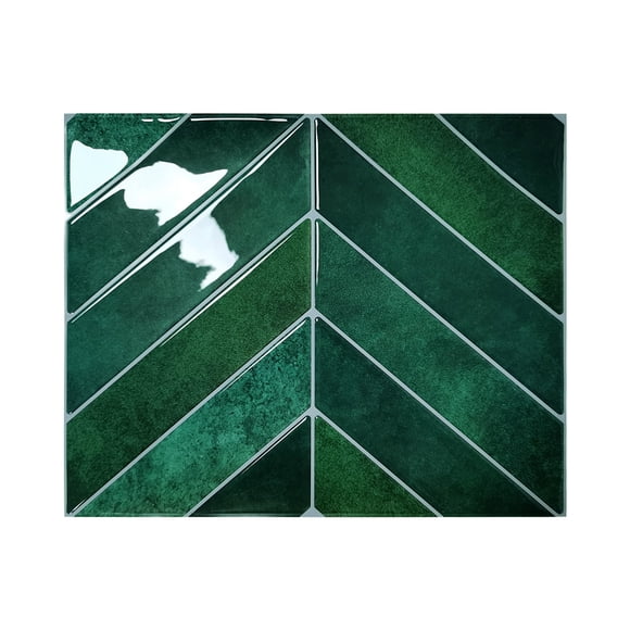 WIFKLSIIPG Alwayspon 10 Sheets 3D Wall Tile Stickers Sticker for Kitchen Bathroom Wall 11.4 X 9 inch Dark Green