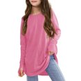 thumbnail image 1 of Posijego T-Shirts à Manches Longues pour Filles 3-14t avec Passe-Pouces Petite Fille Décontracté Col Rond Ample T-Shirts Basiques Hauts de Printemps, 1 of 6