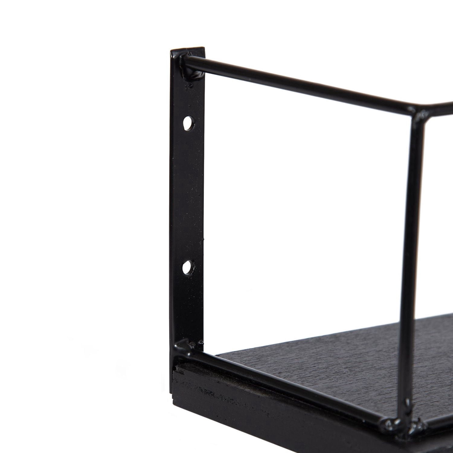 Hometrends 23in Benbrook Wood and Metal Floating Wall Shelf Black