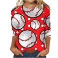 thumbnail image 2 of SMihono Hauts pour Femmes Été Chic Décontracté Mode Féminine Manches Courtes Col Rond Rétro Imprimé Ample Blouse Manches Trois-Quarts T-shirt Oversize pour Femmes, 2 of 4