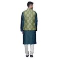 thumbnail image 3 of Atasi Kurta Pyjama Traditionnel Uni à Col Mandarin avec Ensemble de Veste Imprimée, 3 of 3