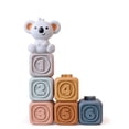 thumbnail image 1 of Soft Building Blocks Infant Puzzle Relief Blocks with Stacking Music Vinyl 1 Koala Figure and 6 Rubber Blocks, 1 of 9