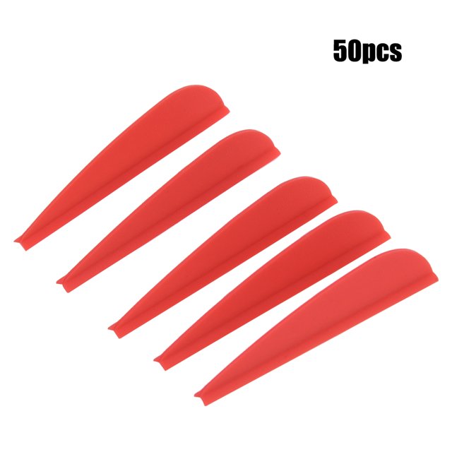 Rubber Feather, 50PCS 25g Feather, Lightweight Rubber for Archery Accessory Various Heads DIY Tool Red,Green,Yellow,Blue