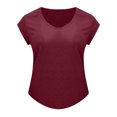 thumbnail image 4 of CEHVOM Womens Casual O-Neck Loose Soft Cap Sleeve Solid Color T-Shirt Blouse Tops, 4 of 5